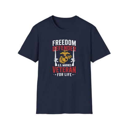 Freedom Defender U.S. Marines Veteran  For Life T-Shirt