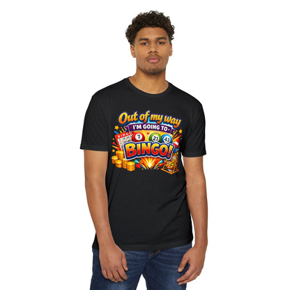 Bingo Enthusiast T-Shirt — "Out of My Way I'm Going to Bingo!" Graphic Tee