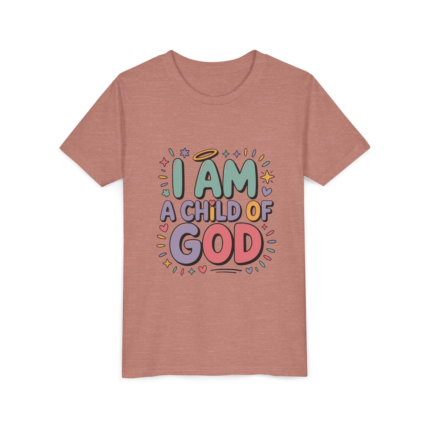 I Am A Child of God Youth Tee — Cute Pastel Christian Kids T-Shirt