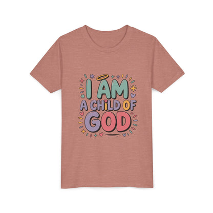 I Am A Child of God Youth Tee — Cute Pastel Christian Kids T-Shirt