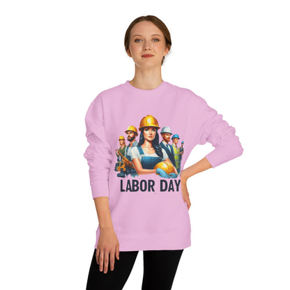 Labor Day Crewneck Sweatshirt — Construction Workers Graphic