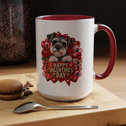 Valentine’s Day Dog Coffee Mug — "Happy Valentine’s Day" Accent Mug
