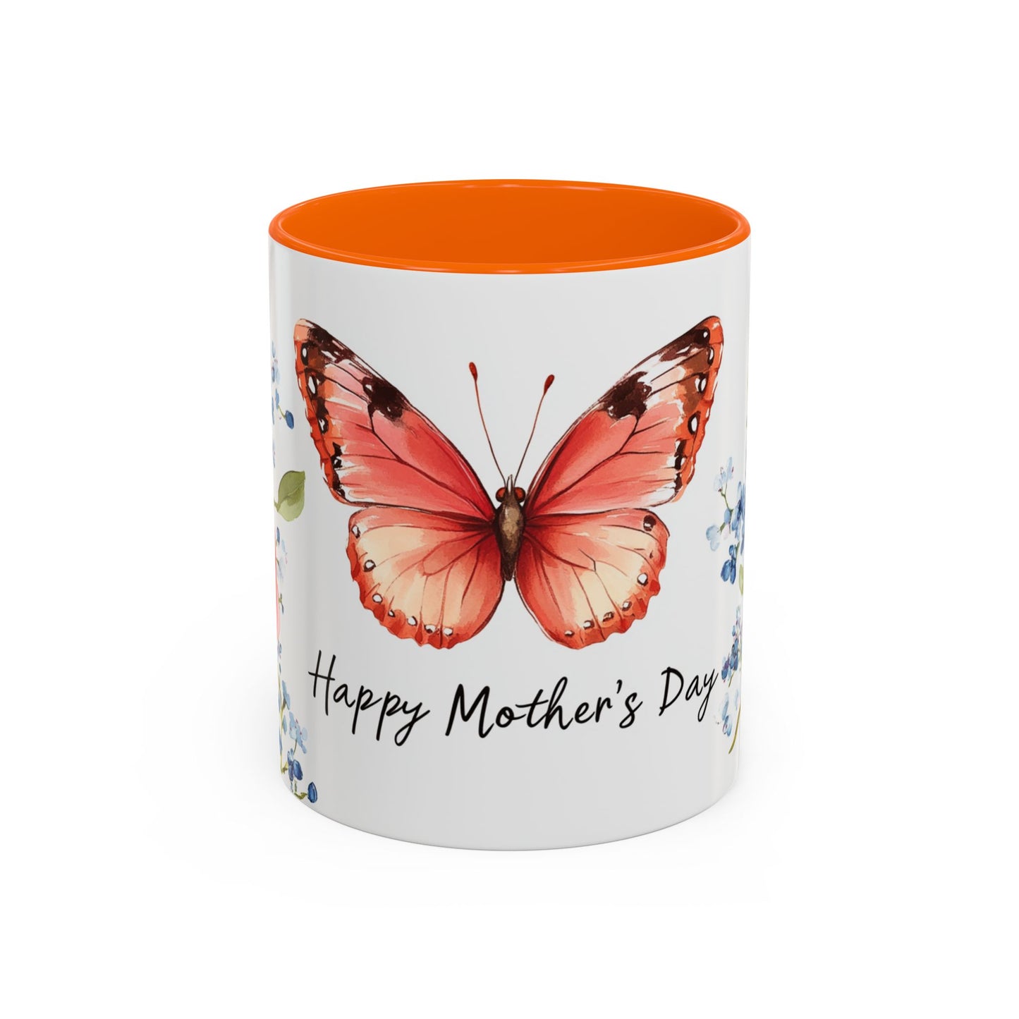 Mother's Day Butterfly Floral Coffee Mug – "Happy Mother's Day" Accent Mug