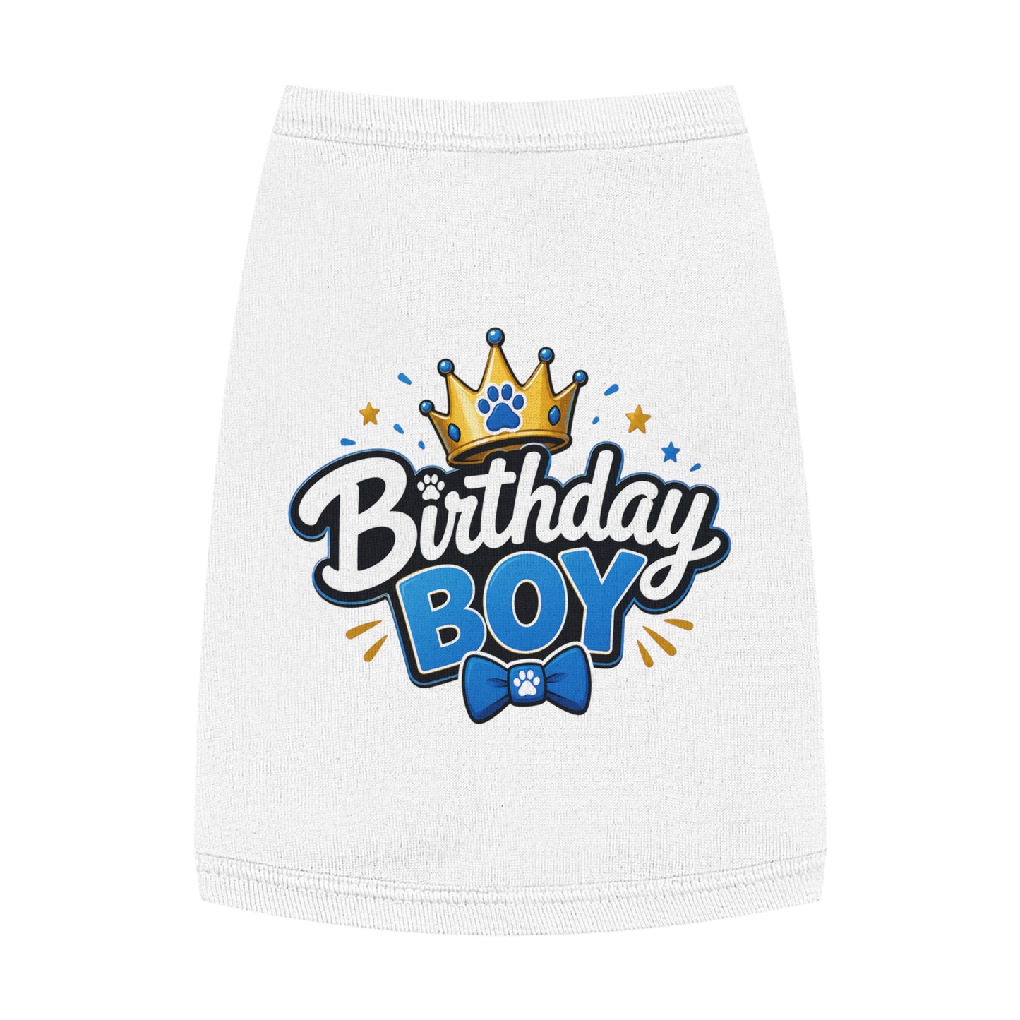 Birthday Boy Pet Tank Top — Cute Crown & Paw Design