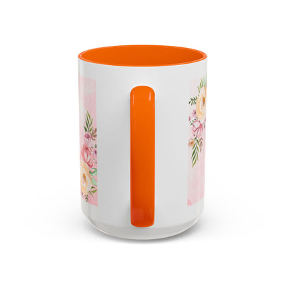 She is Mom Floral Accent Coffee Mug – ‘She is strong, loving, selfless and beautiful’ Gift for Mother’s Day