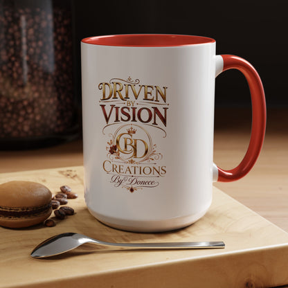Driven by Vision Accent Coffee Mug — 'Driven by Vision' Inspirational Ceramic Mug (11/15oz)
