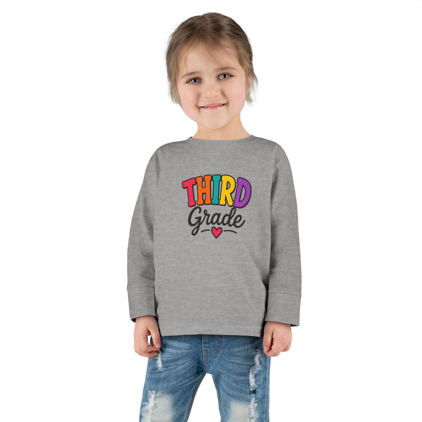 Third Grade Toddler Long Sleeve Tee — Cute Back-to-School Shirt