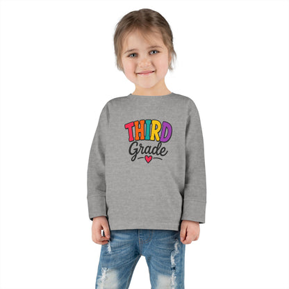Third Grade Toddler Long Sleeve Tee — Cute Back-to-School Shirt