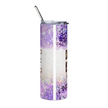 Nurse Leopard Print Purple 20oz Stainless Tumbler — "Love Inspire Heal"