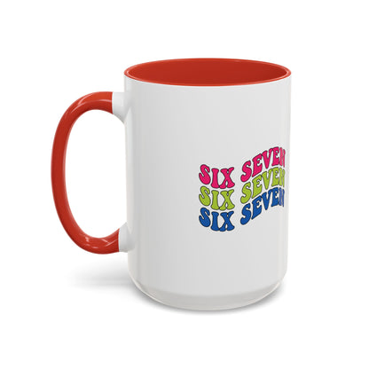 Six Seven Retro Accent Coffee Mug — Colorful 11/15oz Ceramic Tea Cup