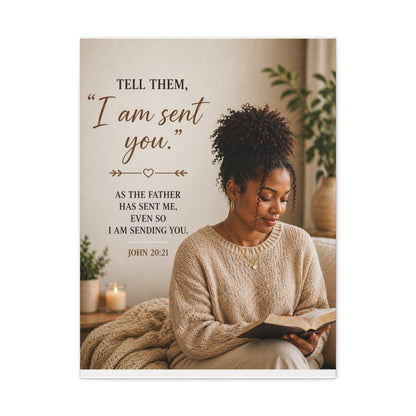 Canvas Wall Art — "I Am Sent You" John 20:21 Inspirational Christian Prayer Decor