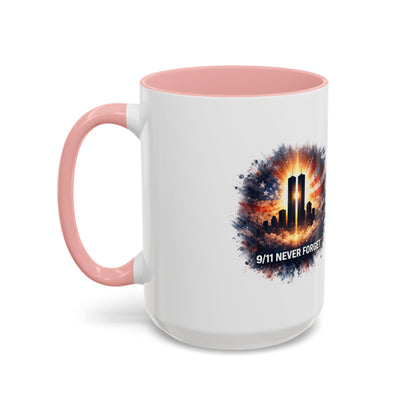9/11 Never Forget Coffee Mug - Memorial Tribute Accent Mug (11/15oz)