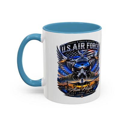 U.S. Air Force Eagle Coffee Mug — "Aim High" Accent 11/15oz
