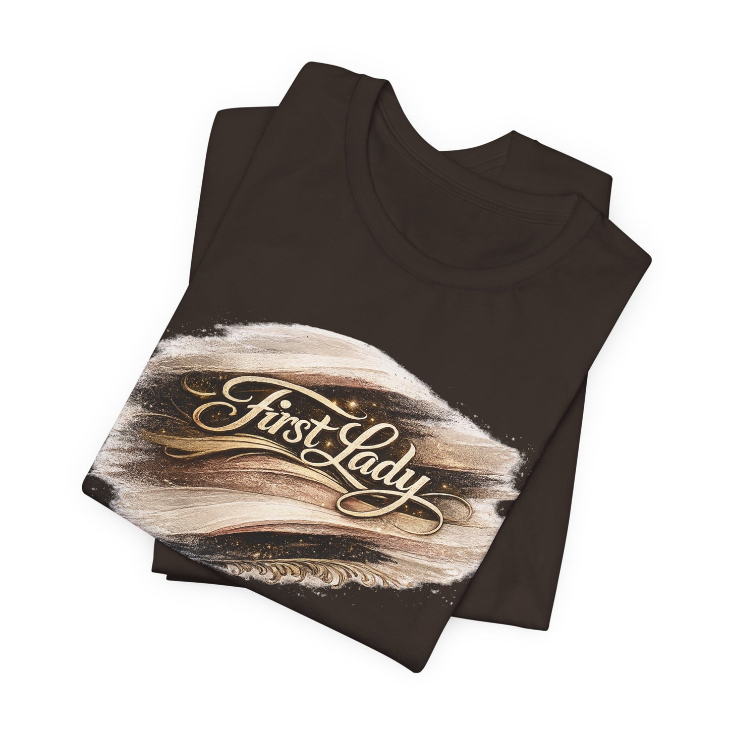 First Lady Brushstroke Tee — Elegant Script Graphic T‑Shirt
