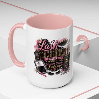 Lash Technician Coffee Mug – 'Enhancing Beauty One Lash at a Time' Accent Mug