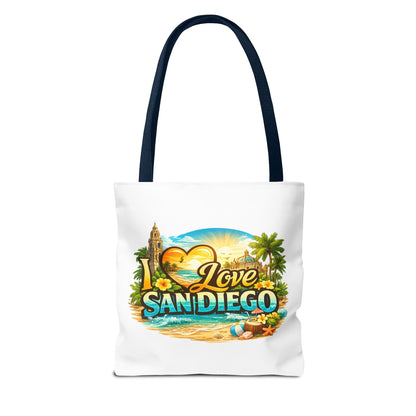 San Diego Tote Bag - "I Love San Diego" Beach City Souvenir