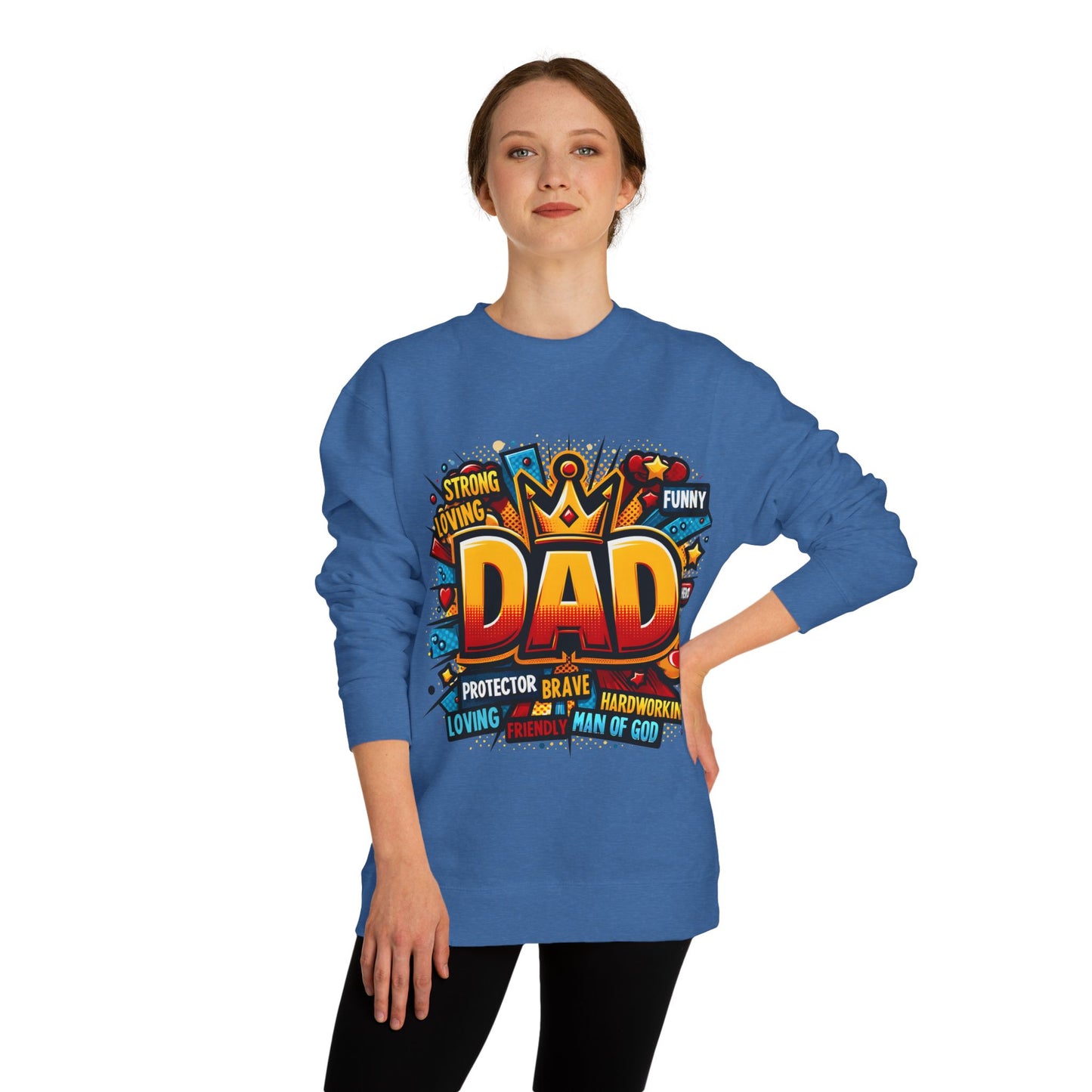 Dad Graphic Sweatshirt – Crowned 'DAD' Tribute Design for Father’s Day