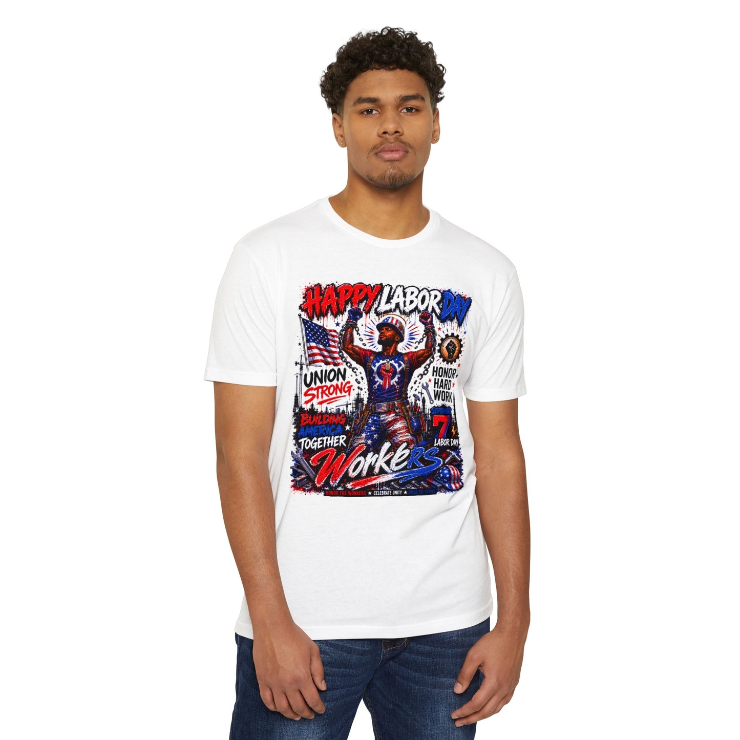 Labor Day Workers T-Shirt – "Happy Labor Day" Union Strong Patriotic Tee