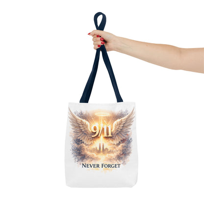 9/11 Memorial Tote Bag – 'Never Forget' Angel Wings Tribute