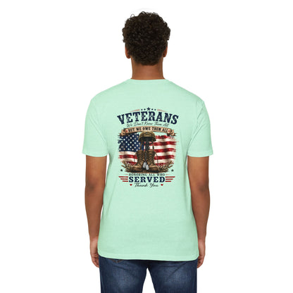 Veterans Tribute T-Shirt – "We Don’t Know Them All But We Owe Them All" Patriotic Memorial Tee