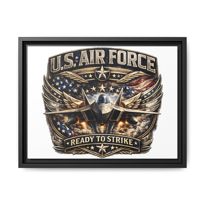 U.S. Air Force Framed Canvas Print – "Ready to Strike" Military Wall Art