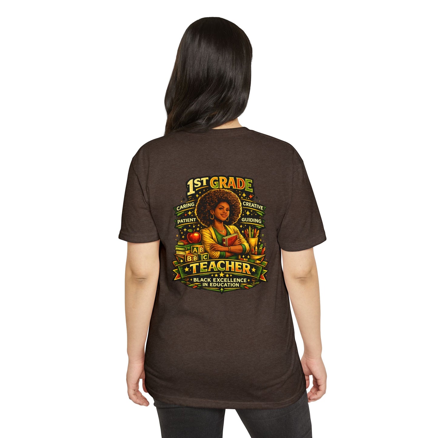 1st Grade Teacher T-Shirt — Black Excellence in Education Tee
