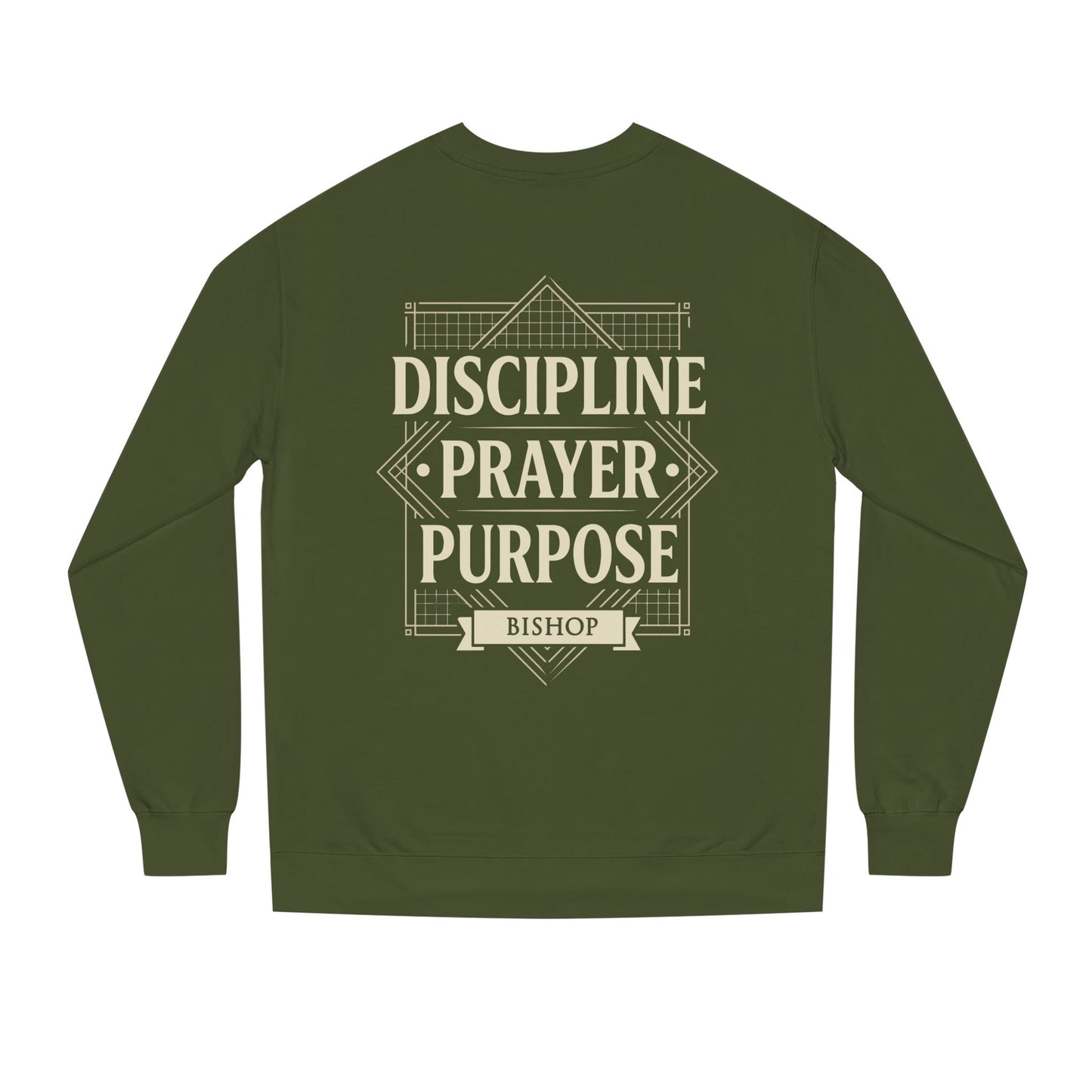 Crewneck Sweatshirt — "Discipline Prayer Purpose" Inspirational Faith Design