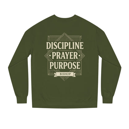 Crewneck Sweatshirt — "Discipline Prayer Purpose" Inspirational Faith Design