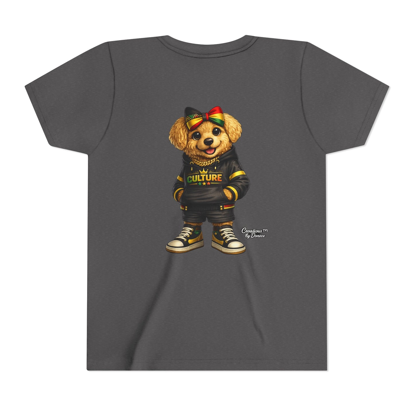 Youth Tee — Cute Rasta Bear "Culture" Graphic Kids T-Shirt