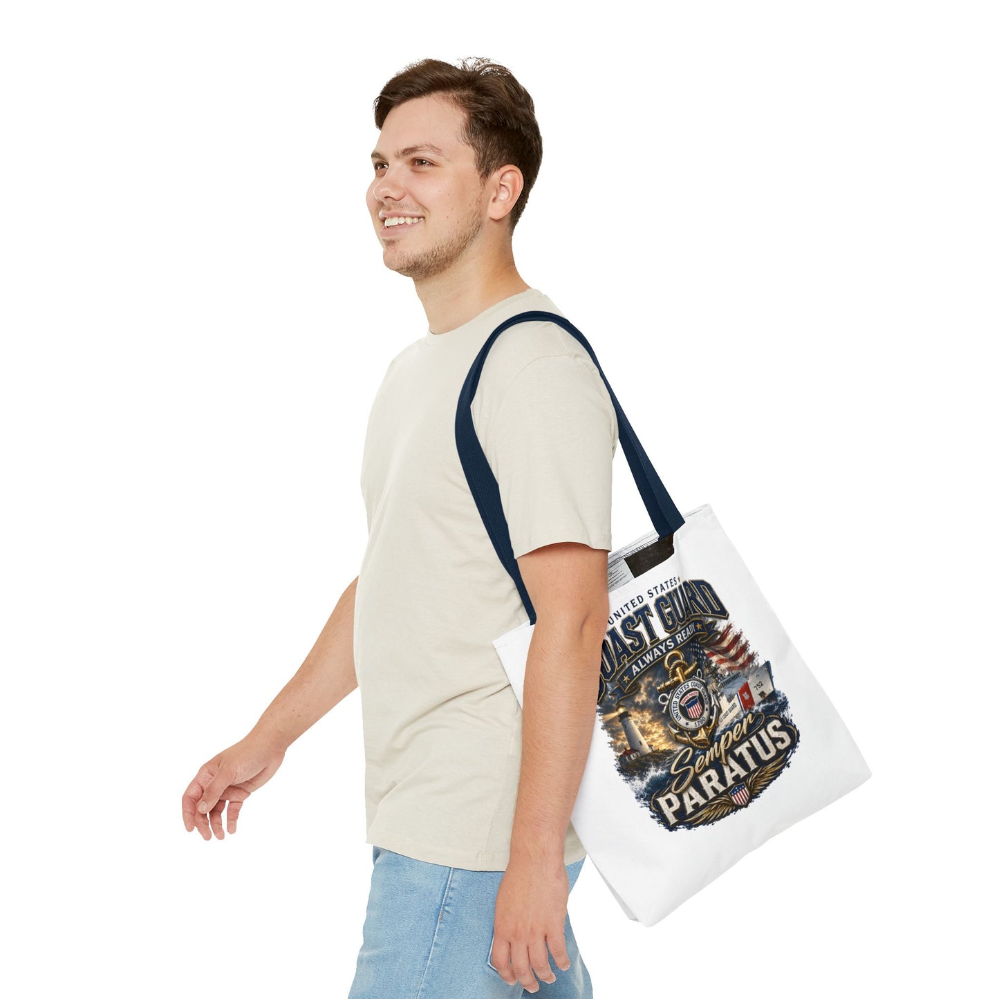 Coast Guard Semper Paratus Tote Bag – U.S. Coast Guard Patriotic Beach & Everyday Carry