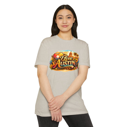 I Love Austin Graphic T-Shirt — Vintage Texas Cityscape Tee
