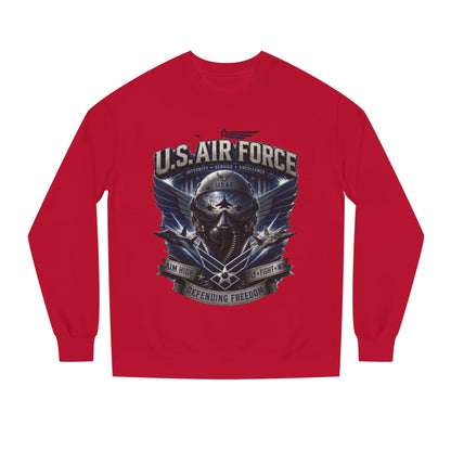 U.S. Air Force Crewneck Sweatshirt — Tactical Skull Wings "Defending Freedom"