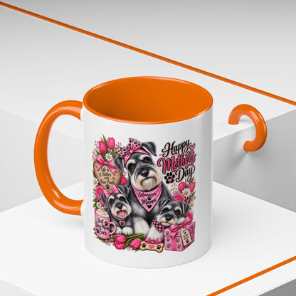 Mother's Day Schnauzer Coffee Mug — Happy Mother’s Day Dog Mom Accent Mug