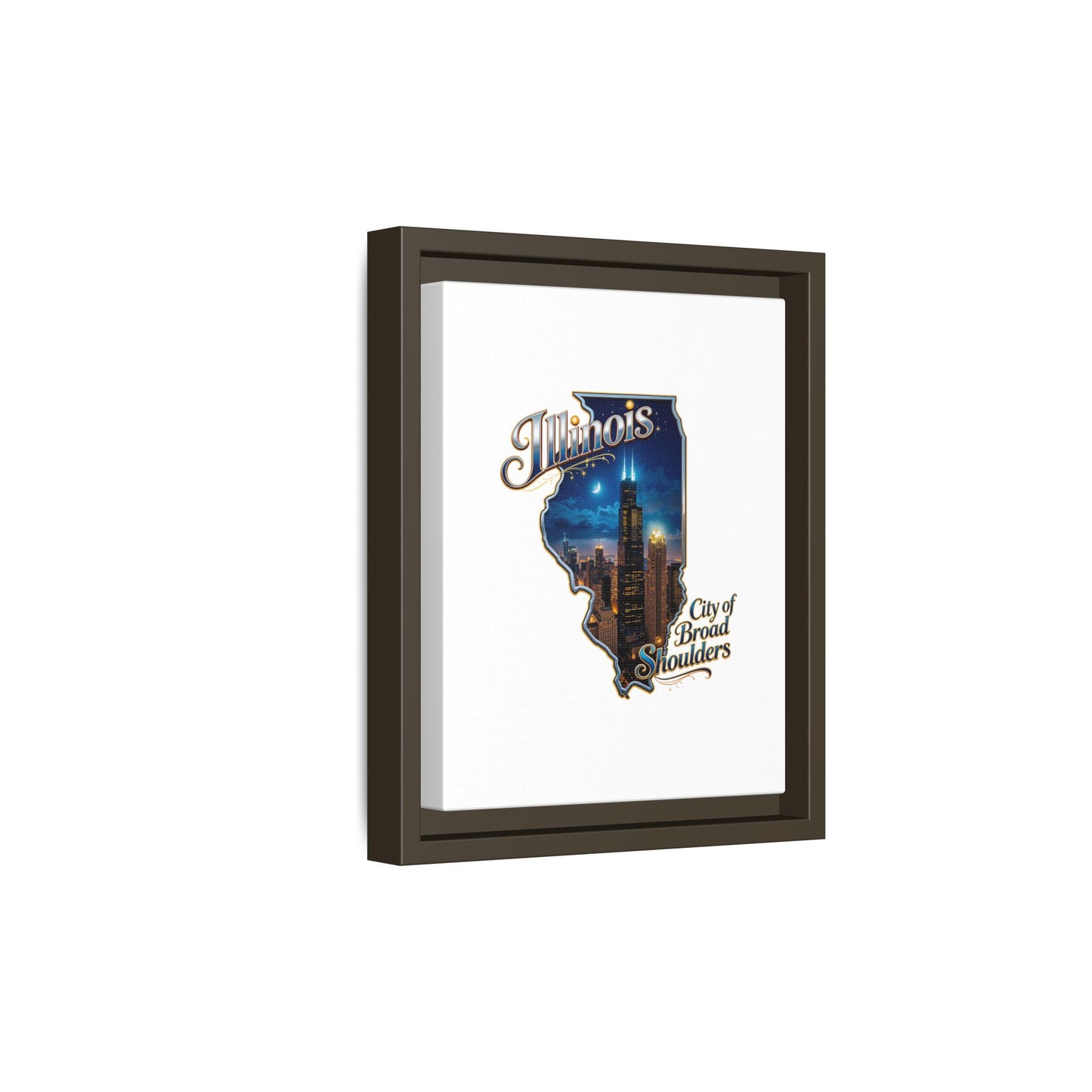 Illinois City of Broad Shoulders Matte Canvas Framed Wall Art