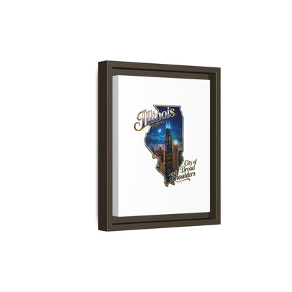 Illinois City of Broad Shoulders Matte Canvas Framed Wall Art