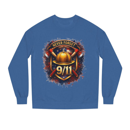 9/11 Never Forget Firefighter Helmet Crewneck Sweatshirt
