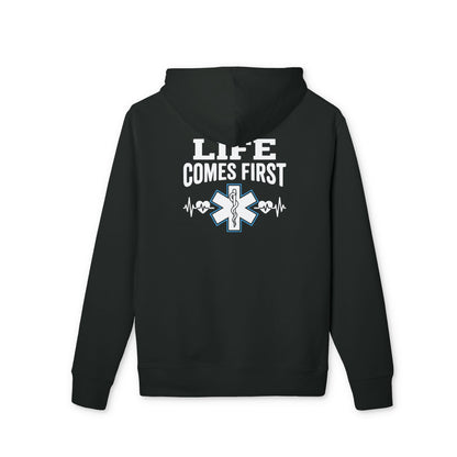EMT Life Comes First Hoodie — Paramedic EMS Tribute Pullover