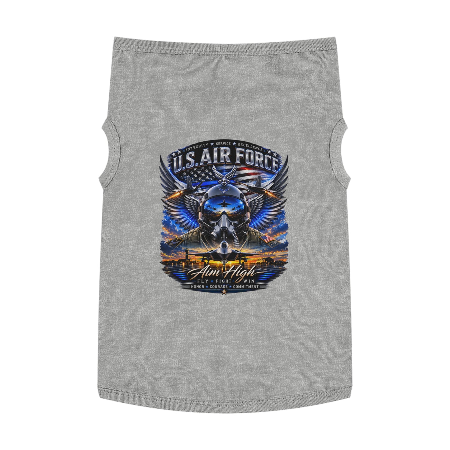 U.S. Air Force Pet Tank Top - "Aim High" Military Pilot Dog Shirt