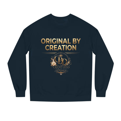 Original By Creation Crewneck Sweatshirt — Gold Emblem Inspirational Pullover