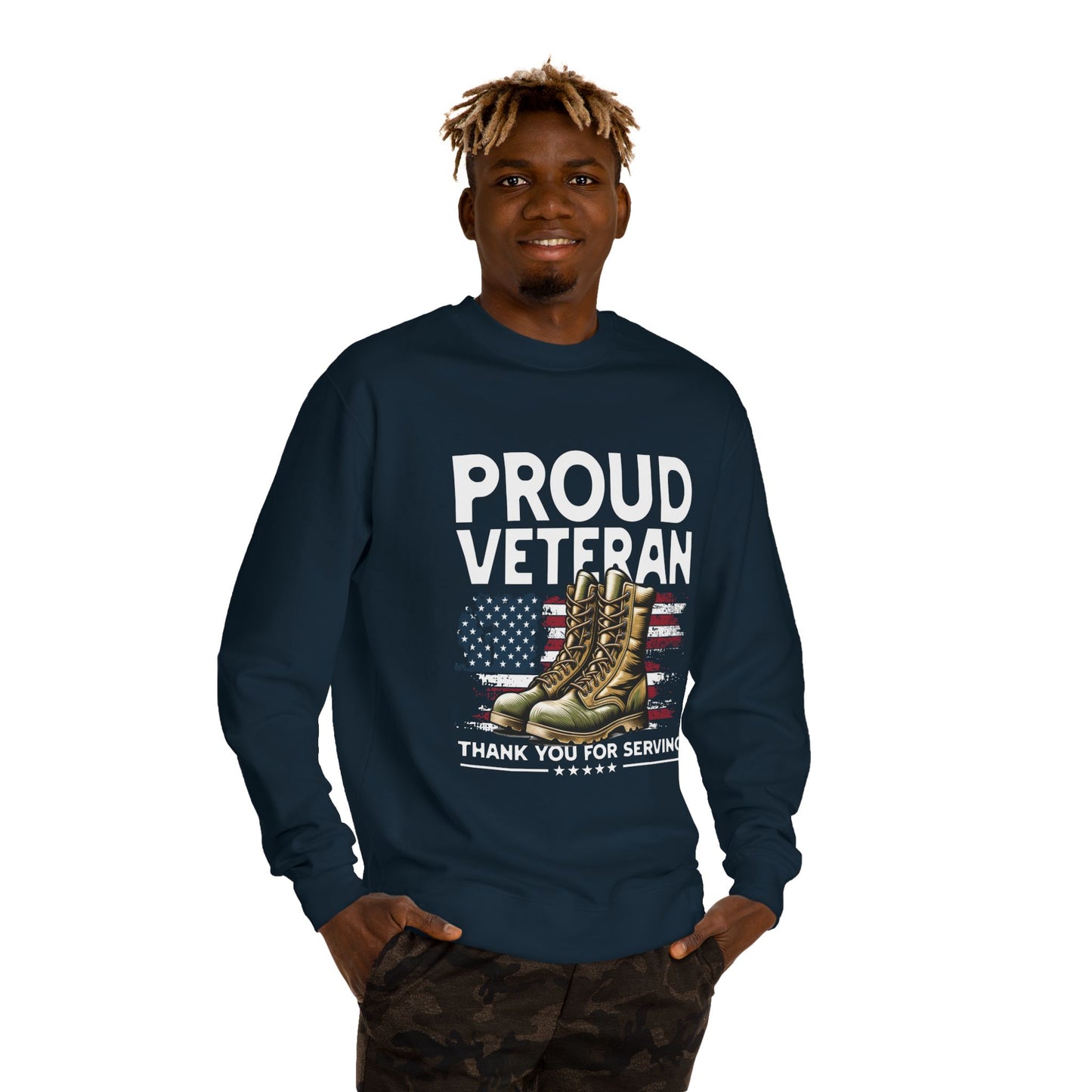 Proud Veteran Crewneck Sweatshirt - Thank You For Serving