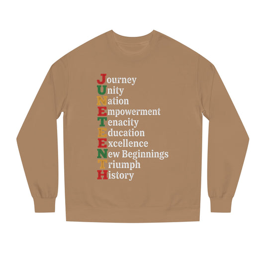Juneteenth Crewneck Sweatshirt — "JUNETEENTH" Acrostic: Journey, Unity, Nation, Empowerment