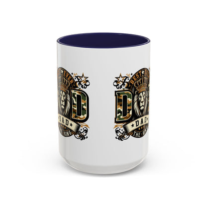 Dad Coffee Mug — "Best Ever Dad" Lion Crest Accent Mug (11/15oz)