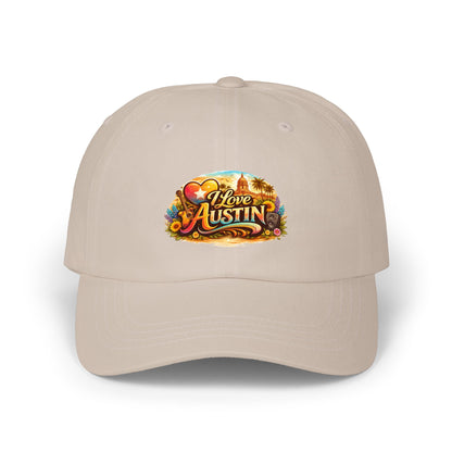 I Love Austin Dad Cap — Floral Heart City Pride Baseball Hat