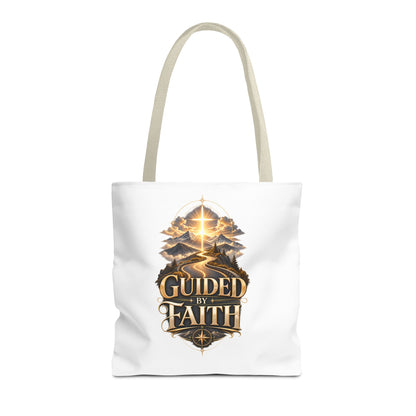 Guided by Faith Tote Bag — Christian Inspirational Canvas Tote