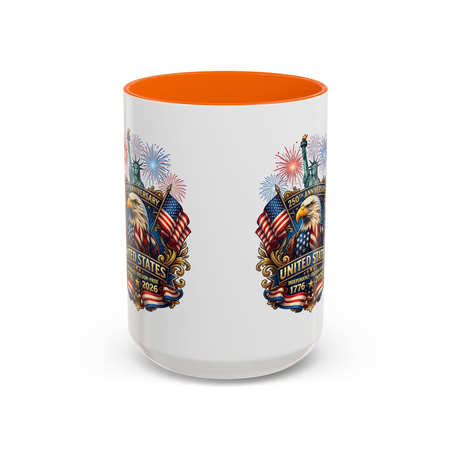 Patriotic Coffee Mug — United States 250th Anniversary Eagle & Fireworks (11/15oz)