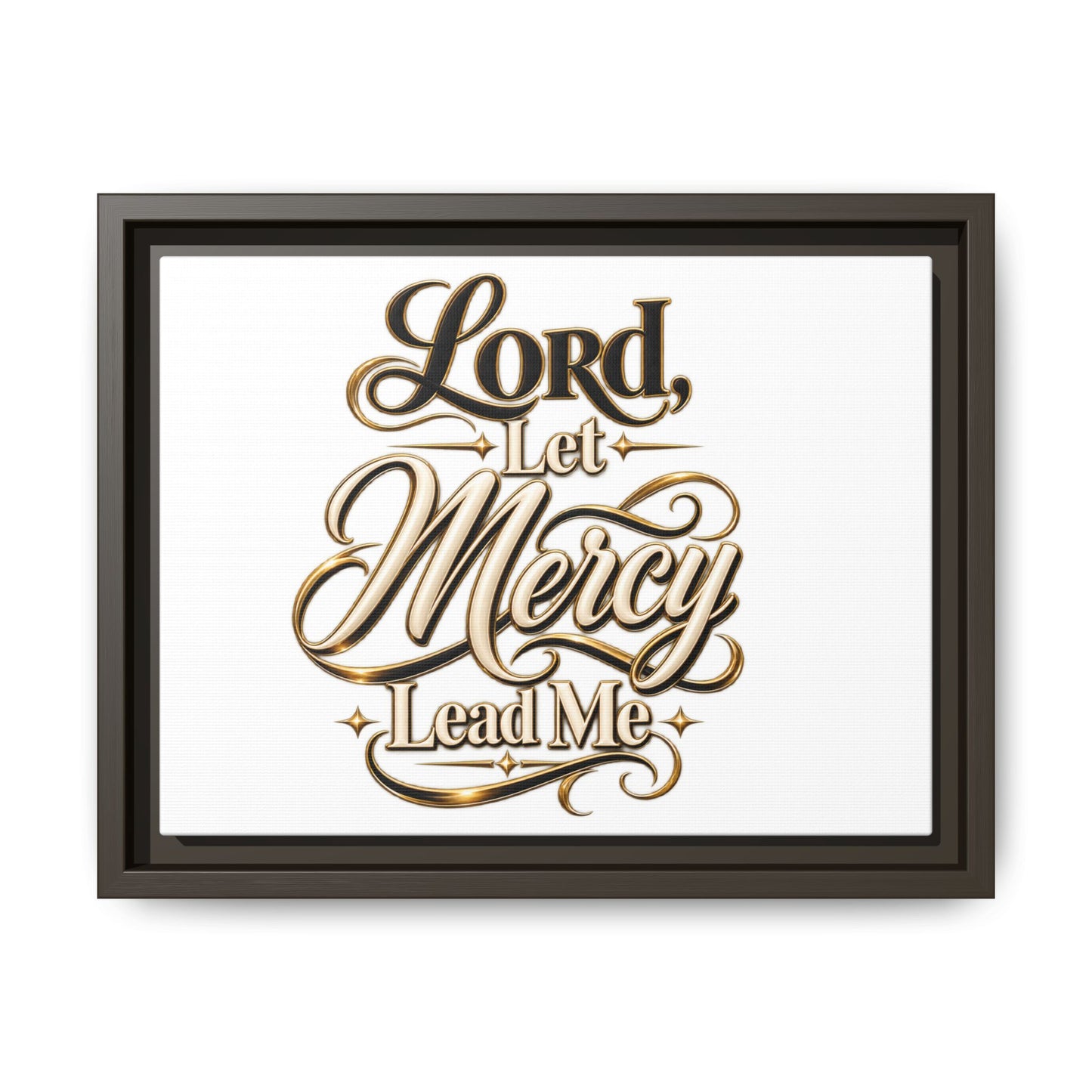 Framed Canvas Wall Art – "Lord, Let Mercy Lead Me" Inspirational Scripture Print