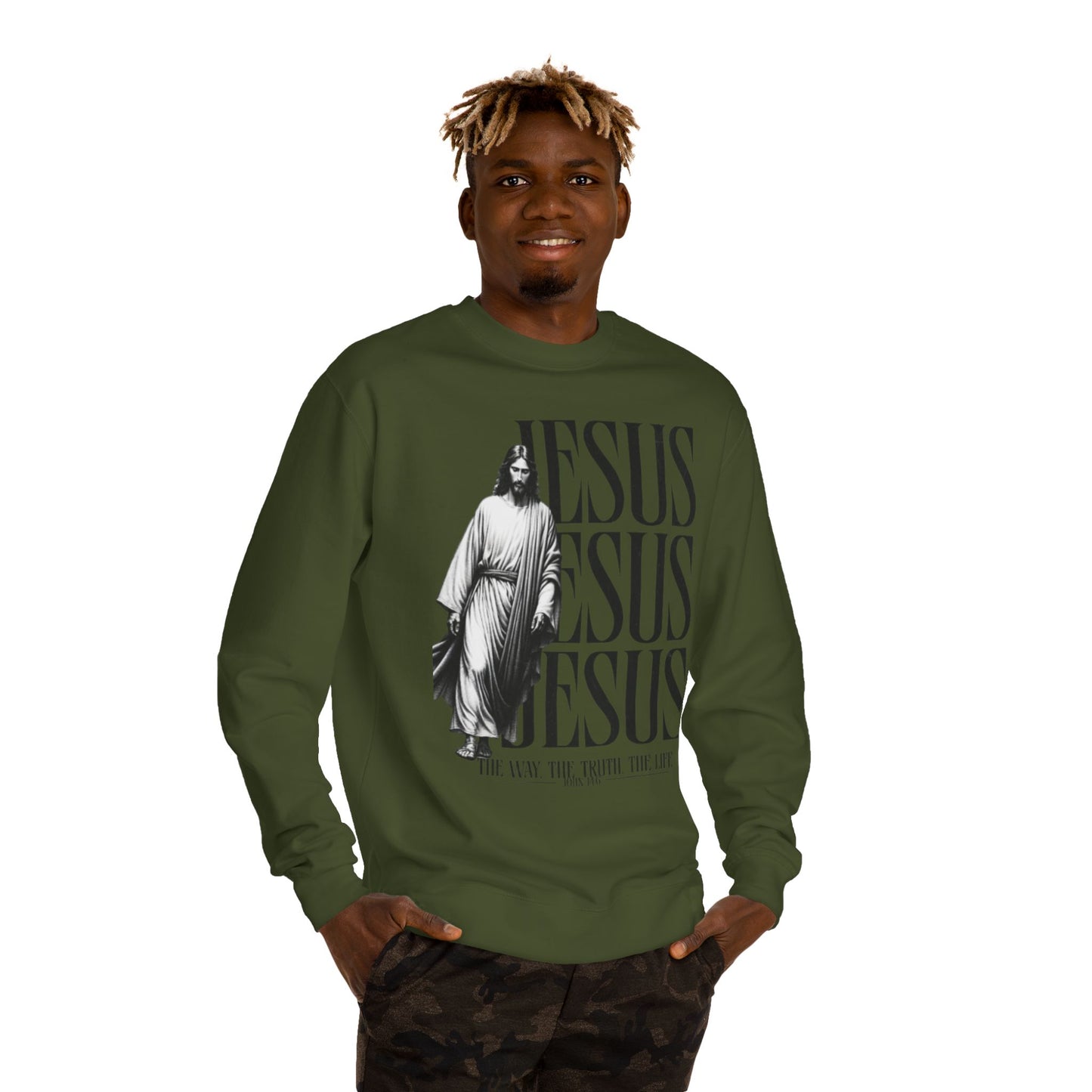 Jesus Crewneck Sweatshirt – The Way The Truth The Life Religious Pullover