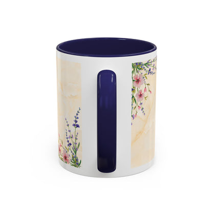 Mother Home Coffee Mug — Floral 'She Gave Us Love, She Gave Us Strength' Accent Mug