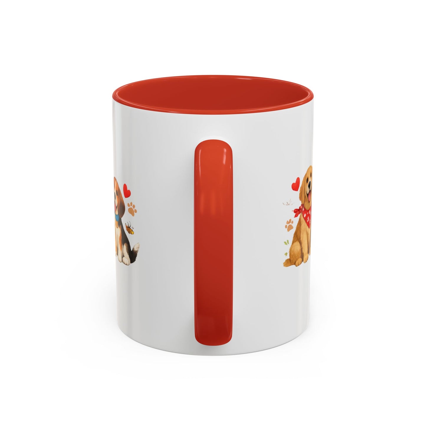 Dog Lover Accent Coffee Mug — “Love is a Four-Legged Word” Ceramic Gift