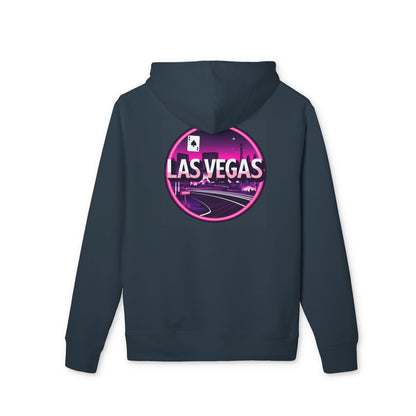 Las Vegas Neon Circle Hoodie — Retro Casino Skyline Pullover